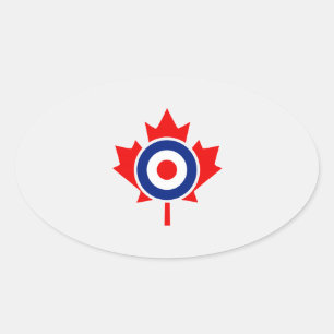 Canadian Maple Leaf Roundel Mod Badge Ovale Sticker