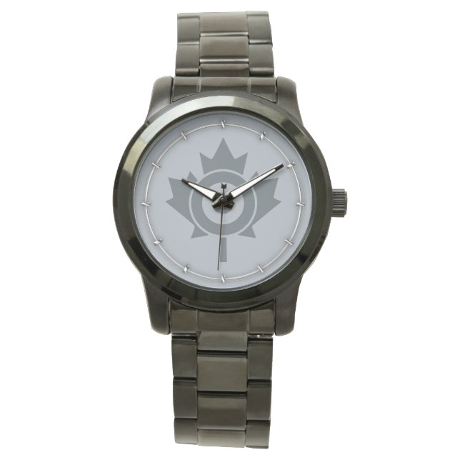 Canadian Maple Leaf Roundel Mod CANADA Horloge (Voorkant)