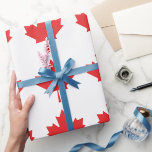 Canadian Maple Leaf Wrapping Paper – Red Canada Cadeaupapier