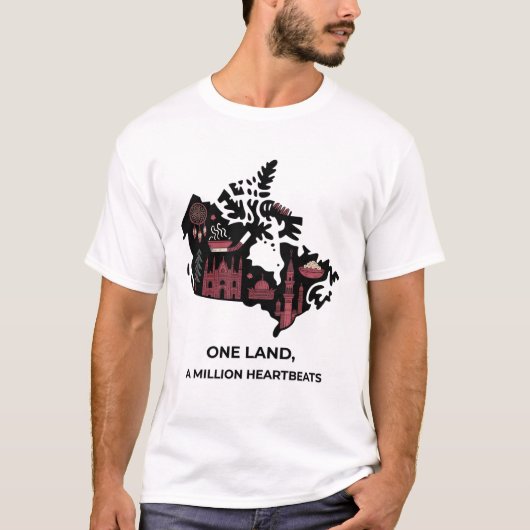 Canadian Maple Mosaic Tee: Cultural Unity Design T-shirt (Voorkant)