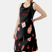 Canadian Maple Syrup BBQ, bewerkbare naam Schort (Insitu)