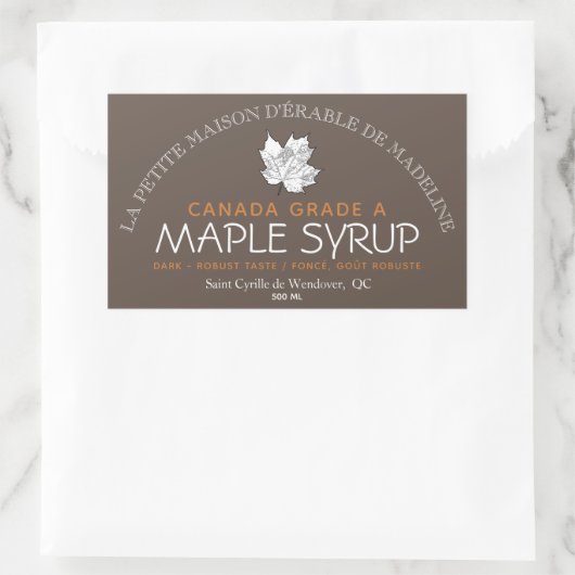 Canadian Maple Syrup Editable Food Label (Tas)