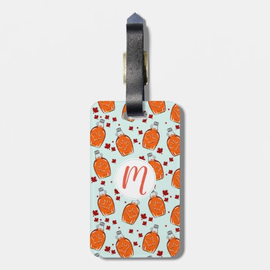 Canadian Maple Syrup Pattern Bagagelabel (Achterkant verticaal)