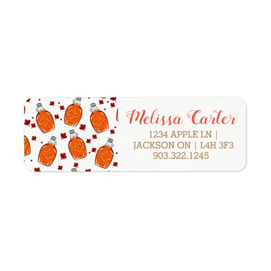 Canadian Maple Syrup Pattern Etiket (Voorkant)