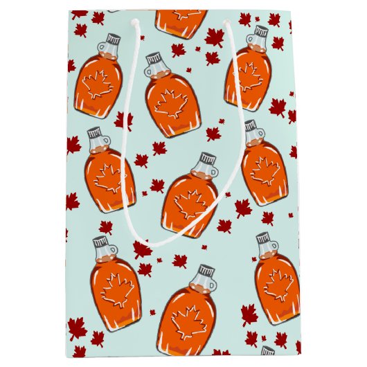 Canadian Maple Syrup Pattern Medium Cadeauzakje (Voorkant)