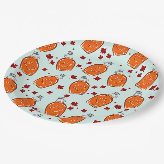 Canadian Maple Syrup Pattern Papieren Bordje (Gekanteld)