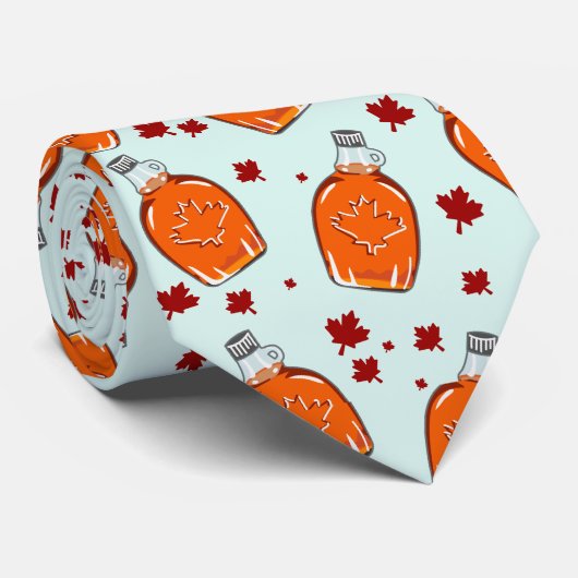 Canadian Maple Syrup Pattern Stropdas (Opgerold)