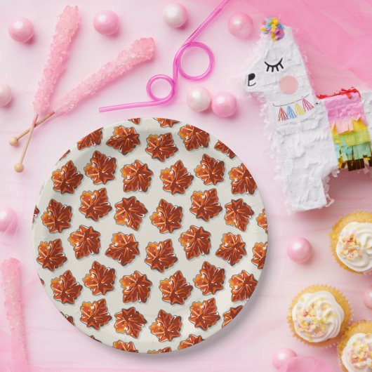 Canadian Maple Syrup Snoep Pattern Papieren Bordje (Feest)