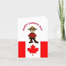 Canadian Mountie Funny Canada Day Kaart
