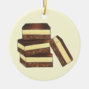 Canadian Nanaimo Bars Canada British Columbia Food Keramisch Ornament