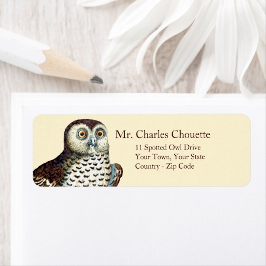 Canadian Owl  retour adreslabels Etiket (Insitu)