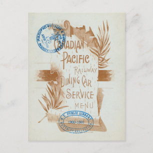Canadian Pacific Railway Dining Car Menu 1897