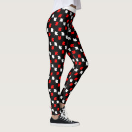 CANADIAN Patriot Red en White Maple op BLACK Leggings