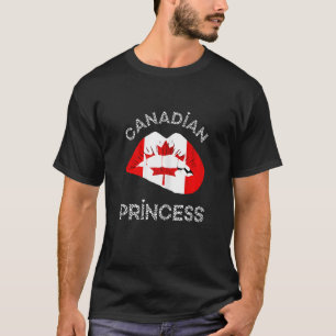 Canadian Princess Lips Maple Leaf Canadian Flag Ca T-shirt