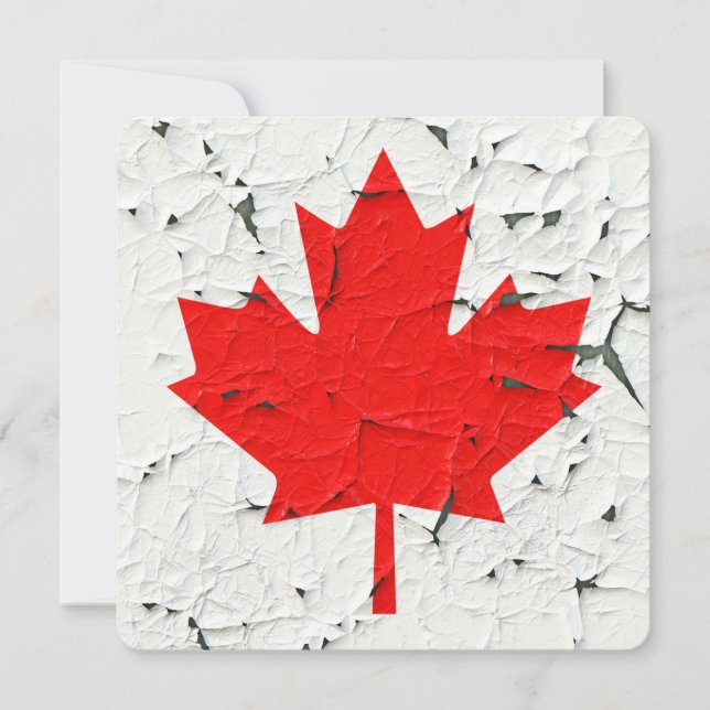 Canadian Red Maple Leaf CANADA Peeling Paint Print (Voorkant)