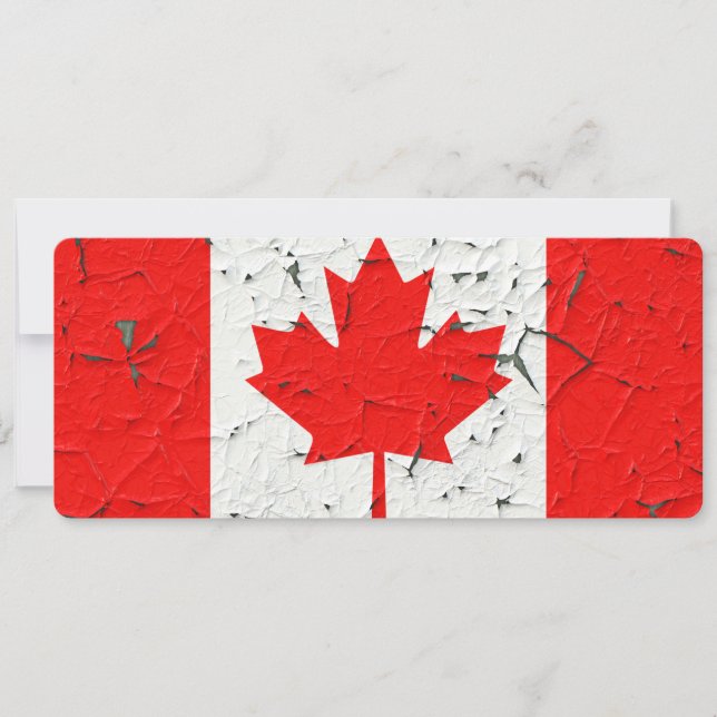 Canadian Red Maple Leaf CANADA Peeling Paint Print (Voorkant)