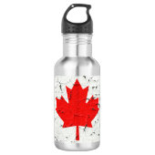 Canadian Red Maple Leaf CANADA Peeling Paint Print Waterfles (Voorkant)