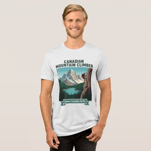 Canadian Rockies Climber Explore Mountain Adventur Tri-Blend Shirt (Voorkant volledig)