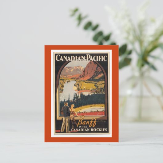 Canadian Rockies Travel Poster Vert Carte postale (Debout devant)