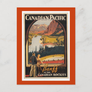 Canadian Rockies Travel Poster Vert Carte postale