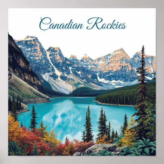 Canadian Rockies Travel Poster WPA Style (Devant)