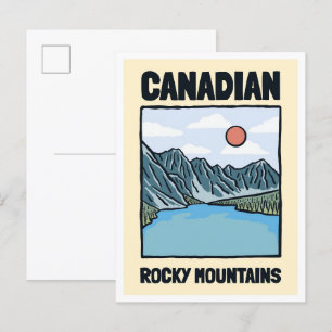 Canadian Rocky Mountains Art Vintage Travel Briefkaart