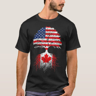 Canadian Roots American Gros Canada Tshirt drapeau