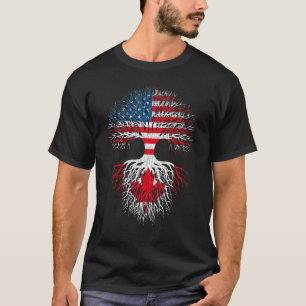 Canadian Roots American Grown Canada Flag Mannen W T-shirt