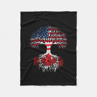 Canadian Roots American Grown Canada Flag Men Fleece Deken