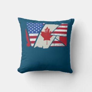 Canadian Roots Half American Flag Canada Kussen