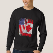 Canadian Roots Half American Flag Canada Trui (Voorkant)