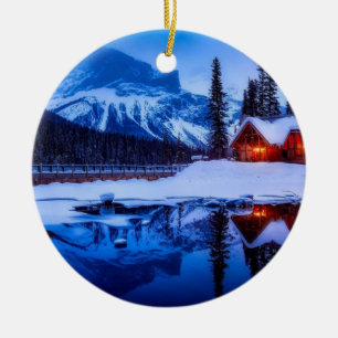 Canadian Sunset, landschapsfoto bij schemering, Keramisch Ornament
