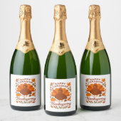 Canadian Thanksgiving Autumn Celebration Classic T Sparkling Wijnetiket