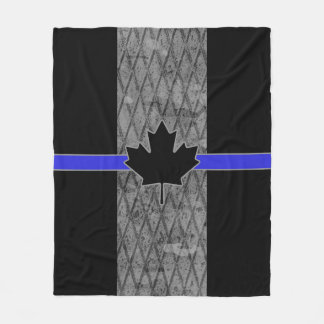 Canadian Thin Blue Line Flag Fleece Deken