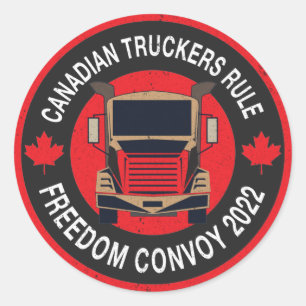 Canadian Truckers Rule -freedom roept Canada 2022  Ronde Sticker