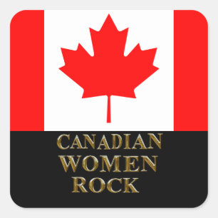CANADIAN WOMEN ROCK VIERKANTE STICKER