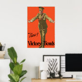Canadian WWI Propaganda Poster Now! Victory Bonds (Bureau à domicile)