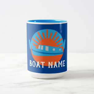 Canal Boat Living Doormat Sleutelhanger Tweekleurige Koffiemok