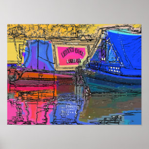 CANAL BOATS POSTER