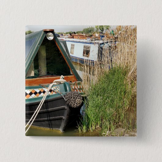 CANAL BOATS UK VIERKANTE BUTTON 5,1 CM (Voorkant)