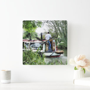 CANAL BOATS VIERKANTE KLOK