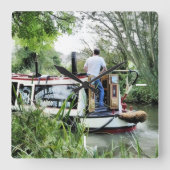 CANAL BOATS VIERKANTE KLOK (Voorkant)