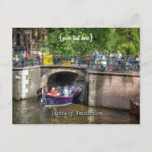 Canal Bridge Scene, Sights of Amsterdam Briefkaart