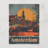 Canal Charme : Carte postale Vintage Amsterdam (Devant)