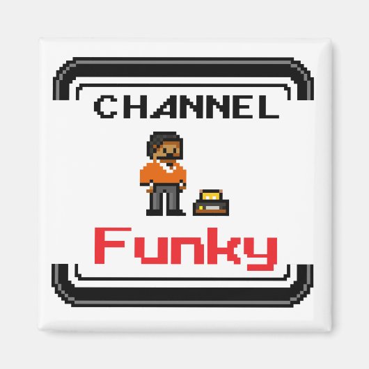 Canal Funky Pixel Art 2 pouces Magnet Carré (Devant)