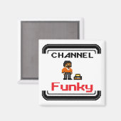 Canal Funky Pixel Art 2 pouces Magnet Carré (Recto/Verso)