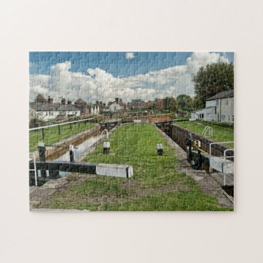 Canal Lock Picturesque Uitzicht Engels land Legpuzzel (Horizontaal)