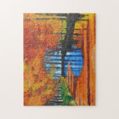 Canal néerlandais de puzzle en automne (Vertical)