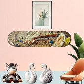 Canal Sail Boat Pathway landschap. Abstracte kunst Skateboard