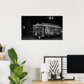Canal Street Trolley (B&W) Poster (Thuiskantoor)